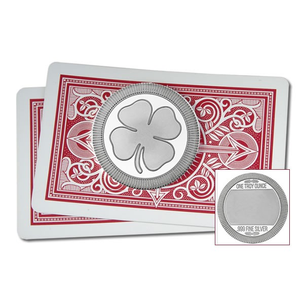 Triple 4 Leaf Clover Spinner Suited Card Guard Poker Hand Protector Metal NEW 
